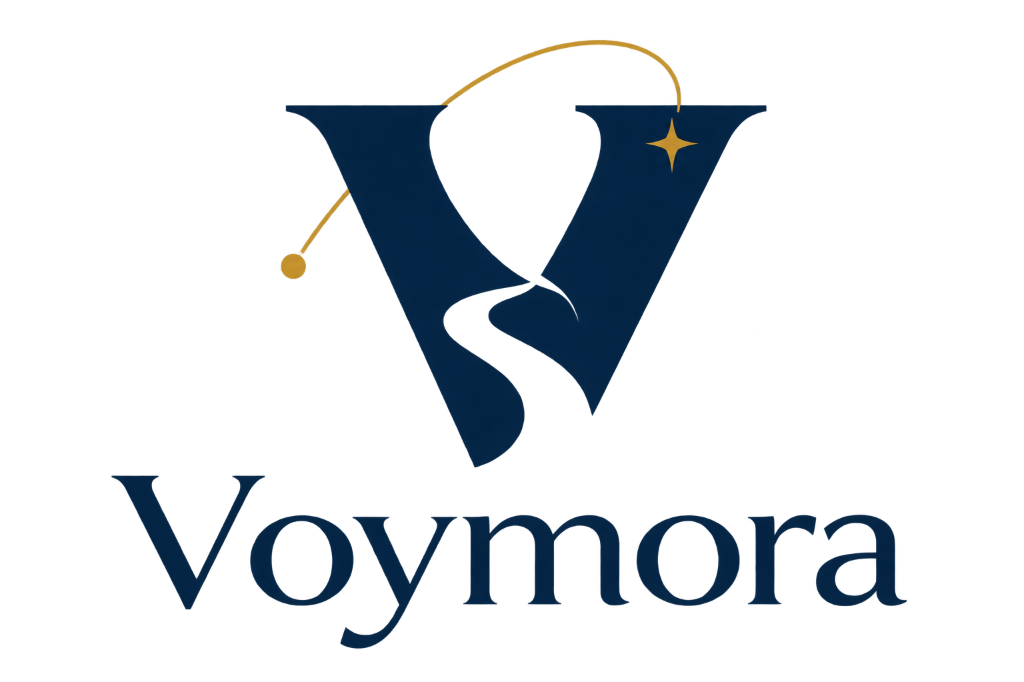 Voymora — תכנון טיולים בחו״ל brand identity